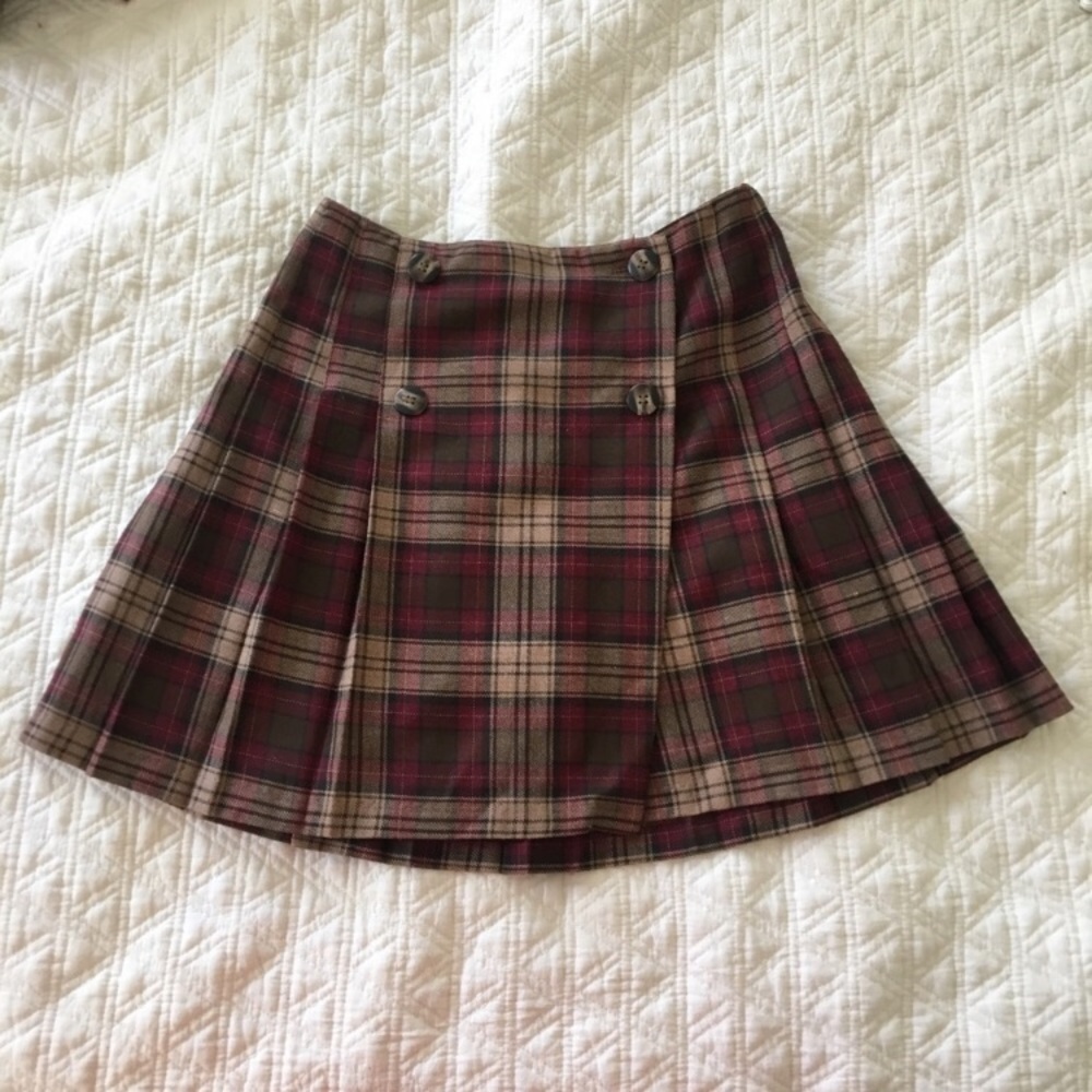 Vintage pleated plaid skirt